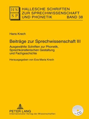 cover image of Beiträge zur Sprechwissenschaft III